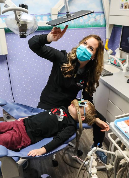 kid receiving sedation with nitrous oxide | kids dentist Dubuque, IA